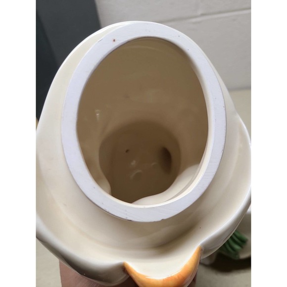 Lenox Poppies on Blue Barnyard Ceramic Cookie Jar Easter Bunny Rabbit Carrot BOX - Picture 7 of 9